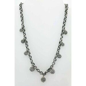 Michael Dawkins Beaded Knot Necklace Solid .925 Sterling Silver